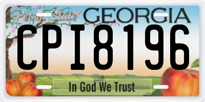 GA license plate CPI8196