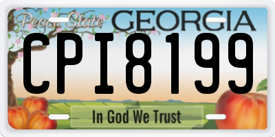 GA license plate CPI8199