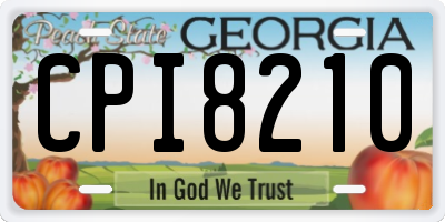 GA license plate CPI8210