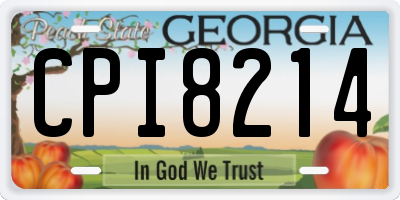 GA license plate CPI8214