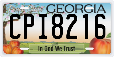 GA license plate CPI8216