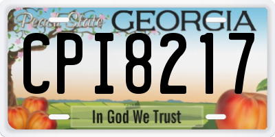 GA license plate CPI8217