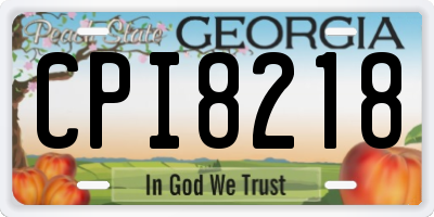 GA license plate CPI8218