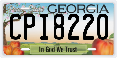 GA license plate CPI8220