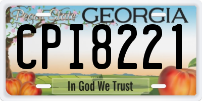 GA license plate CPI8221