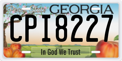 GA license plate CPI8227