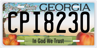 GA license plate CPI8230
