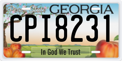 GA license plate CPI8231