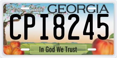GA license plate CPI8245