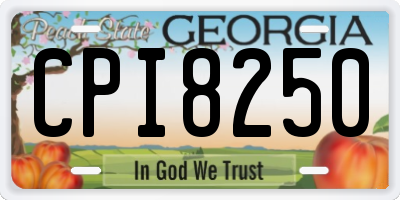 GA license plate CPI8250