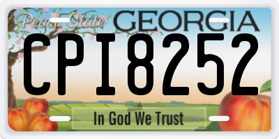 GA license plate CPI8252