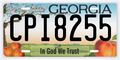GA license plate CPI8255