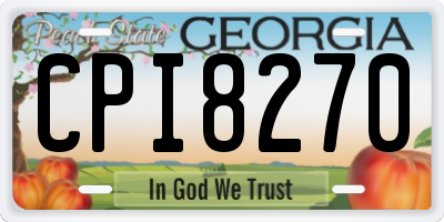 GA license plate CPI8270
