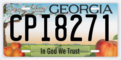 GA license plate CPI8271