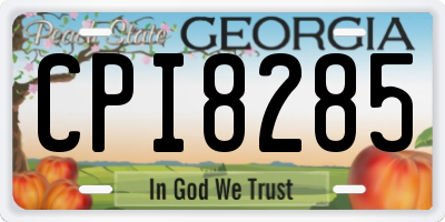GA license plate CPI8285