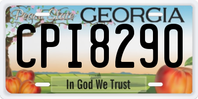 GA license plate CPI8290