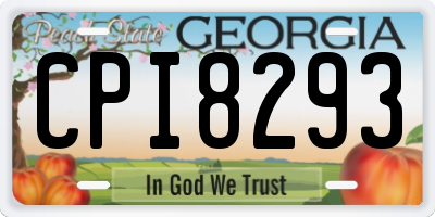 GA license plate CPI8293