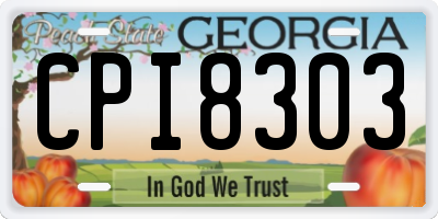 GA license plate CPI8303