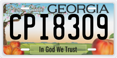 GA license plate CPI8309