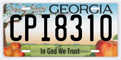 GA license plate CPI8310