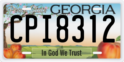 GA license plate CPI8312
