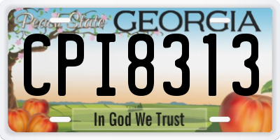 GA license plate CPI8313