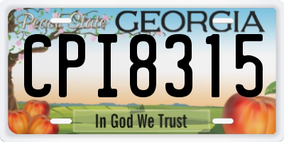 GA license plate CPI8315