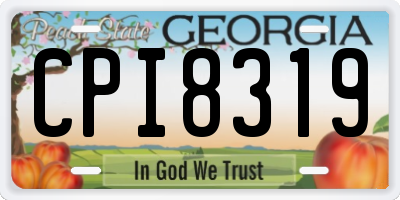 GA license plate CPI8319