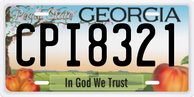 GA license plate CPI8321