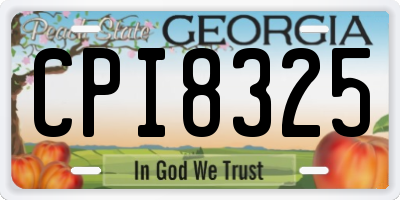 GA license plate CPI8325