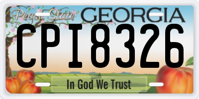 GA license plate CPI8326