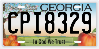 GA license plate CPI8329