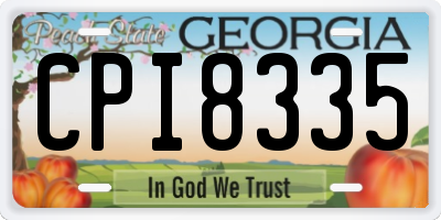 GA license plate CPI8335