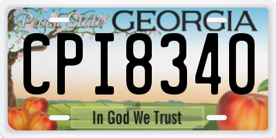 GA license plate CPI8340