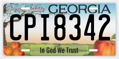 GA license plate CPI8342