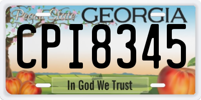 GA license plate CPI8345