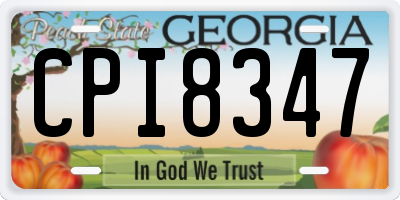 GA license plate CPI8347