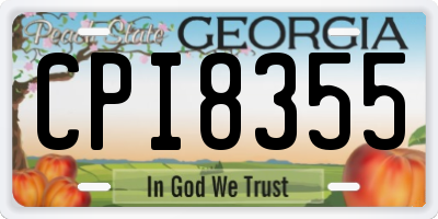 GA license plate CPI8355