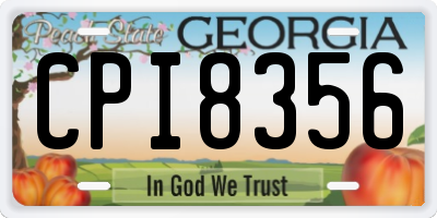 GA license plate CPI8356