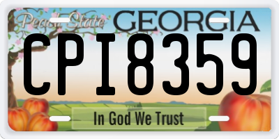 GA license plate CPI8359