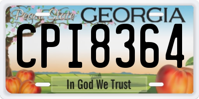 GA license plate CPI8364