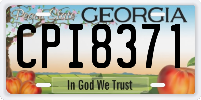 GA license plate CPI8371