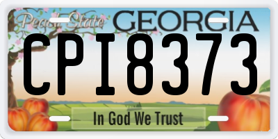 GA license plate CPI8373