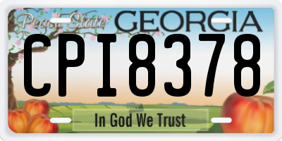 GA license plate CPI8378