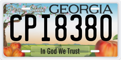 GA license plate CPI8380