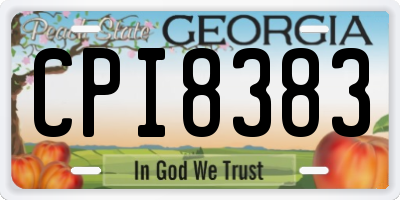 GA license plate CPI8383