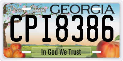 GA license plate CPI8386
