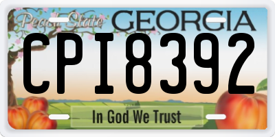 GA license plate CPI8392