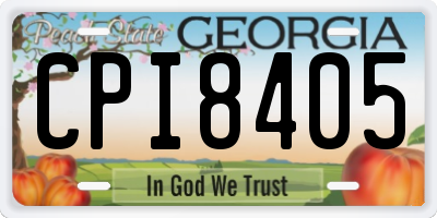 GA license plate CPI8405