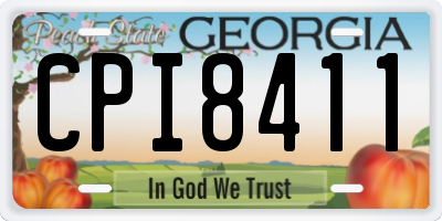 GA license plate CPI8411